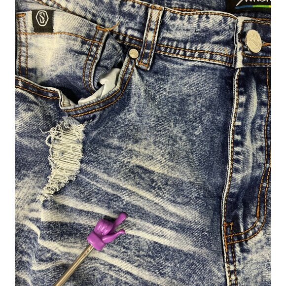 Switch Remarkable Slim Taper Fit Denim Jeans Men's 36 Navy Acid Wash Streetwear - Picture 4 of 12